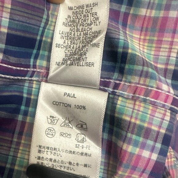 Frank & Eileen Paul Plaid Italian Woven Cotton Button Down Classic Shirt Size M - Picture 10 of 11